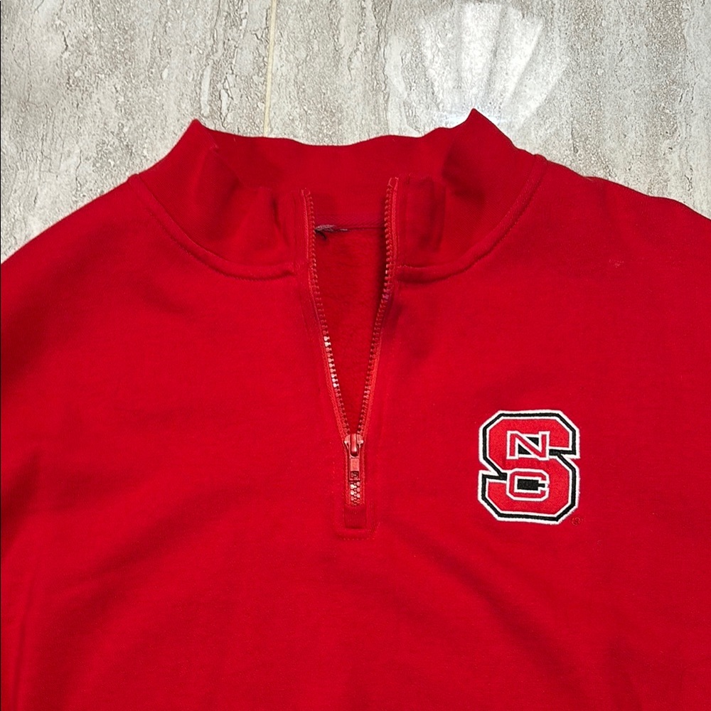 Vibrant Red Zip Up North Carolina State University Quarter Zip